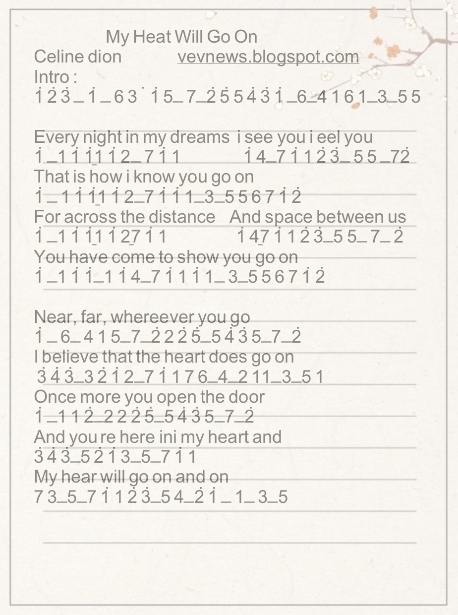 Not lagu my sales heart will go on